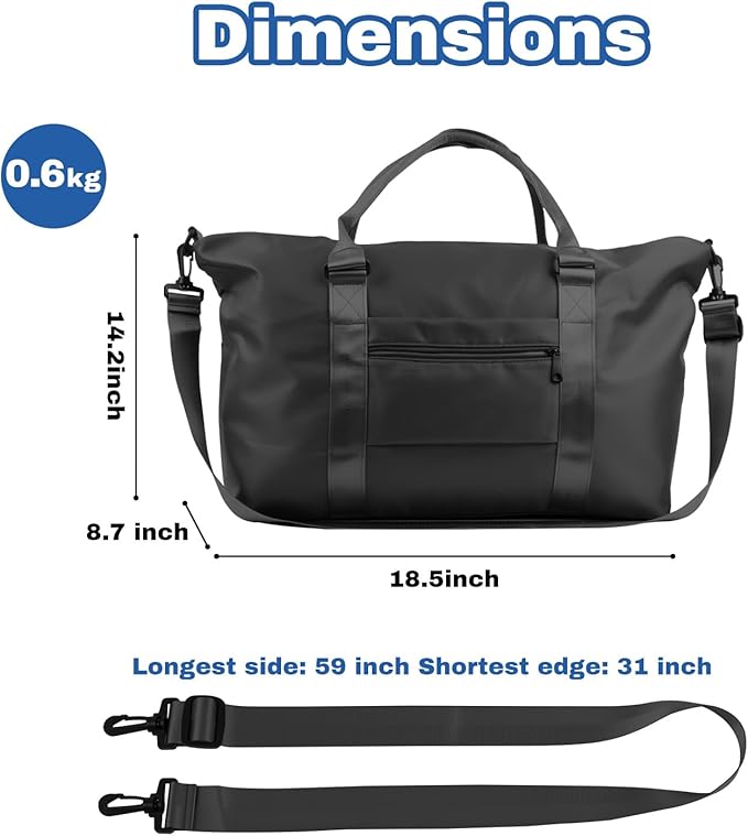 Weekender Duffel Bags for Women， Travel Totes Bag for Airplane Essentials, Overnight Bags for Women with Trolley Sleeve, Large Carry On Hospital Bag for Labor and Delivery, Sport, Gym