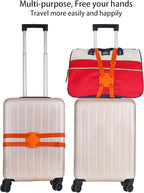 GUANJUNX Luggage Straps Bag Bungees for Add a Bag Easy to Travel Suitcase Elastic Strap Belt Long Orange L Orange Gb-0021
