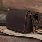 Leather Farm Messenger Bag for Men & Women 15.6 Inch – Premium Vintage Handmade Laptop Briefcase Satchel, Mens Shoulder Crossbody, Genuine Leather Computer Bag with Adjustable Strap Brown