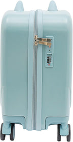 18" Kids Ride-On Suitcase,Children's Carry On Luggage Case,Rolling Luggage With Lock,Travel Trolley Case for Short Trips,School Trips,Outings (Sky blue)