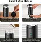 HomeBeyond Portable Electric Espresso Machine, Travel Coffee Maker with Rechargeable Battery, Compatible with Ground Coffee & Capsules (American K-cup & Italian N) for Travel, Camping, Car & Office