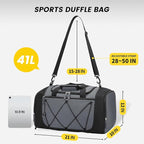 Vorspack Gym Bag for Men - 21 Inches Duffle Bag for Travel Lightweight Duffel Bag with Shoe Compartment Personal Item Travel Bag Weekender Bag for Travel Sports Gym - Grey