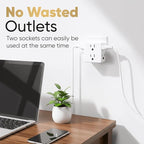 Multi Plug Outlet Splitter, Unidapt Multiple Outlets Extender Adapter with 6 AC Power Socket, Side Splitter Box, Wall Tap Plug Expander for Home Hotel Office Dorm Essentials, 2-Pack