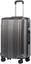 Coolife Luggage PC+ABS Hardshell Suitcase with TSA Lock, Spinner Carry On Lightweight (grey, S(20in_carry on))