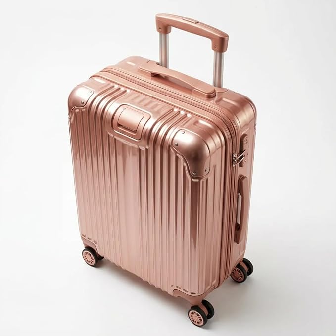 Gabbiano Macan 3 Piece ABS Luggage Set – Expandable Hardshell Suitcase with Add-A-Bag Strap, TSA Lock & 8-Wheel Spinners – Lightweight (20" Carry On, 26" Medium, 30" Large) (Rose Gold, Carry-on)
