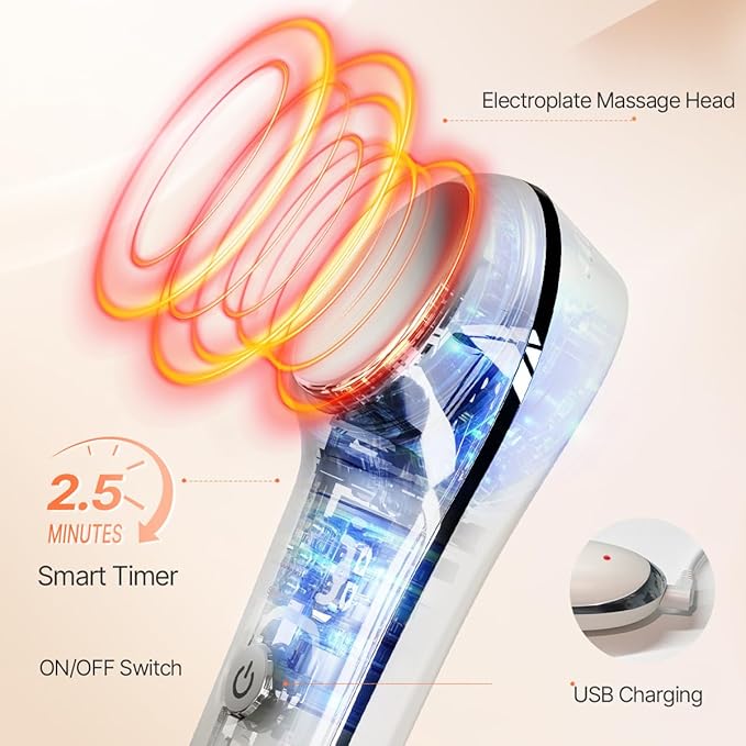 TOUCHBeauty Face Massager Hot and Cold, 42℃/6℃ Vibration Device for Smoother Tighter Face, Portable Facial Lifting Tool for Women, Perfert for Travel, Home