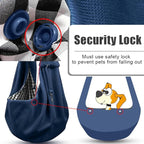 Tomkas Small Dog Cat Sling Carrier Puppy Purse Travel Wrap Soft Crossbody Pet Bag (Dark Blue, M - Classic Pocket & Classic Strap)