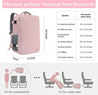 Taygeer Travel Backpack for Women, Carry On Backpack with Water Bottle Pocket & Shoe Pouch, TSA 15.6inch Laptop Mochila Flight Approved, Nurse Bag Casual Daypack for Weekender Business Hiking, Pink