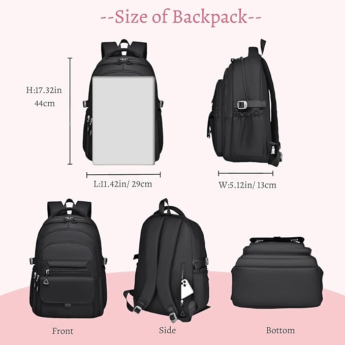 Backpack for Girls, Solid-Color School Backpack for Boys Kids, Aesthetic Girls Bookbag for Elementary School Travel Daypack,Khaki