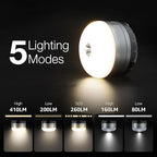 LE LED Camping Lantern Rechargeable, 410LM, 5 Light Modes, Power Bank, Waterproof, Mini Flashlight with Magnetic Base for Hurricane Emergency, Outdoor, Hiking, Home and Car