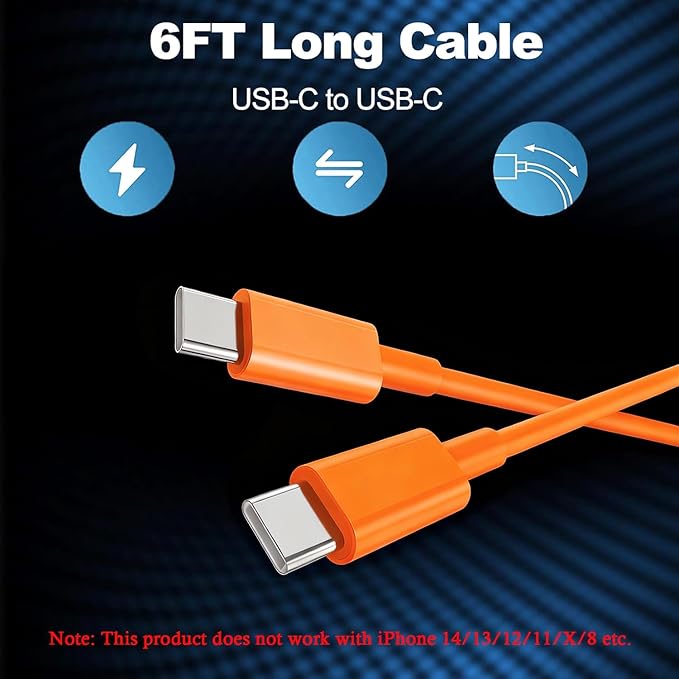 iPhone 17 16 15 Charger Fast Charging,2Pack 20W Apple iPad USB C Wall Chrager Block with 6FT USB C to C Cable for iPhone 17/Pro/Pro Max/17 Air/ 16/16 Pro/16 Pro Max/15/Plus/Pro/Pro Max (Orange)