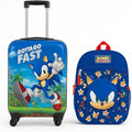 AI ACCESSORY INNOVATIONS Sonic the Hedgehog Kids Luggage and Backpack Set - 18" Luggage Suitcase With Wheels, 13.75" Backpack