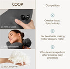 Coop Home Goods AirJustable Travel Neck Pillow, Inflatable, Adjustable Support for Neck & Chin, Compact, Soft Memory Foam Comfort, Airplane Travel Essentials, Cooling & Washable Cover