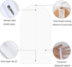 Garment Bags, Set of 5 Lightweight 33 Inch Suit Bags with Full Stainless Steel Zipper, Garment Bags for Storage/Closet/Travel (Translucent, 24 x33 Inches)