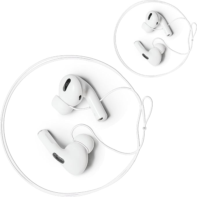 Anti-Lost Strap for Airpod Pro, New Version Strap for Wireless in-Ear Earbuds with Ear Tips, Airpod Pro Lanyard - White 2pack(Compatible with Airpods Pro 1 2 3, Sony, Beats, Samsung, Bose)
