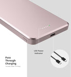 Custom Engraving Power Bank 5000mah,Customized Portable Charger with Name,Logo,Picture,Gift for Employees,Clients(Misty Rose)