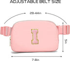 Gitus Customizable Belt Bag Fanny Pack for Girls Age 6-8 & 8-10 with Initial - Trendy Teen Girl Gifts (Light Pink-I)