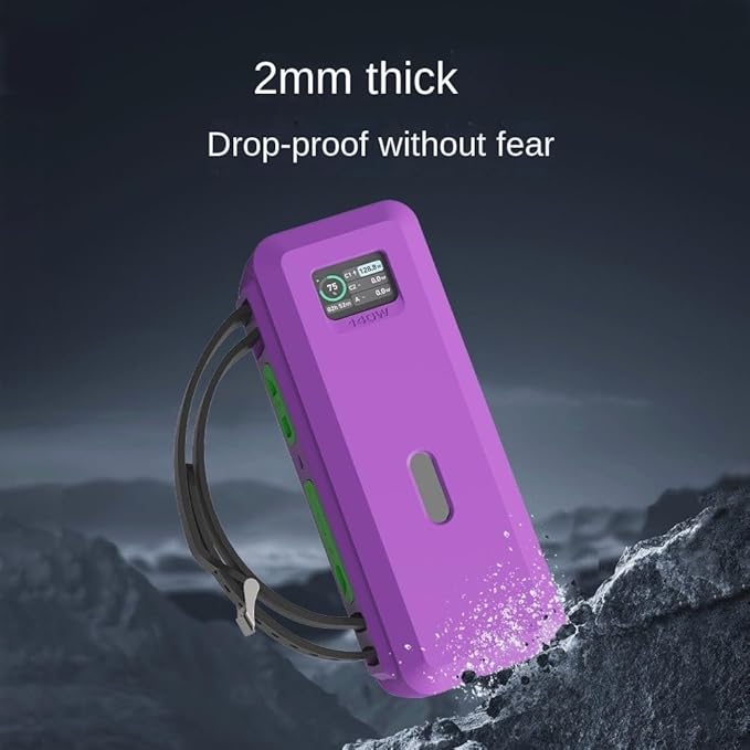Silicone Protective Cover for Anker 737 Power Bank (PowerCore 24K), 1/4 inch nut Hole, TF/SM Card Storage Reserved Soft Silicone Cover with Portable Handle, dustproof, droproof (Black)