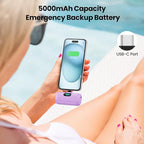 Mini Portable Charger USB C Power Bank,Upgraded 5000mAh PD Fast Charging Battery Pack Built-in USB-C Connector Travel Essential for iPhone17/17Pro/17Pro Max/Air/16 Plus/16Pro Max/15 Series,Android etc