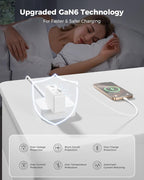 SUPERONE Retractable iPhone Charger, 4-Port USB C Charger Block, iPhone Chargers Fast Charging with Dual USB C Cable, Wall Chargers for iPhones 17/16/15/14/13/12/11 Series, Pad, Samsung, Pixel