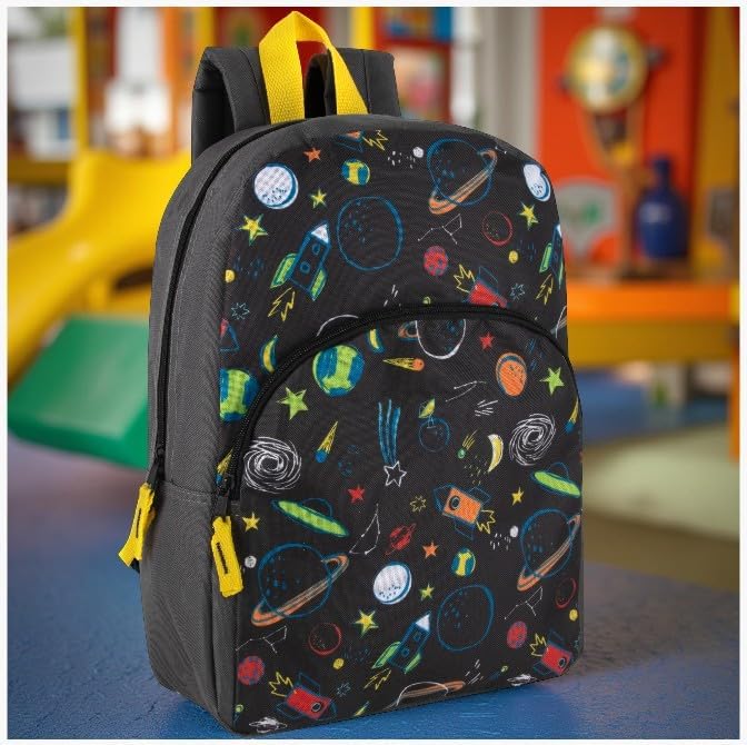 Trail maker 15 Inch Kids Backpacks for Boys & Girls | Preschool, Kindergarten, Elementary School Backpacks with Adjustable, Padded Straps (Stellar Space)