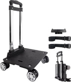 Backpack Trolley Wheeled Cart-Backpack Hand Truck with Luggage Strap,Aluminium Alloy Folding Trolley Cart for Bags Backpack Travel Luggage Cart