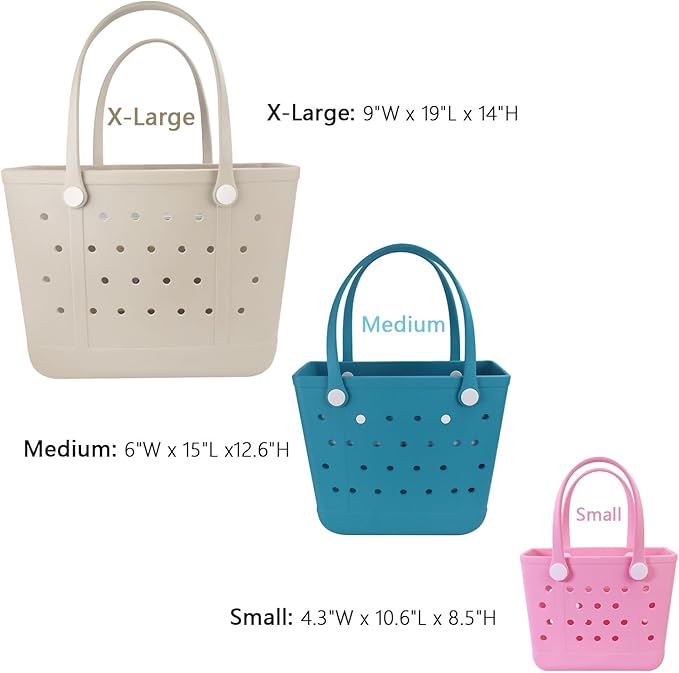 Lightweight Extra large Rubber Beach Bag Small mini Tote Bag for Gym Waterproof medium Open Handbag for Pool Sports