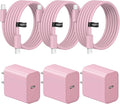 iPhone Charger Fast Charging 10FT iPhones 17 16 15 Charger 3 Pack Type C Chargers USB C Charger Compatible with iPhone Air 17/17 Plus/17 Pro/17 Pro Max/16/16 Plus/16 Pro/16 Pro Max (Pink)