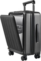 NINETYGO Carry On Luggage 22X14X9 Airline Approved with Front Pocket, 20 Inch Luggage with Front Compartment, Expandable, Double Spinner Wheels, Hardsided PC, TSA Lock (Midnight Black, Seine Max)