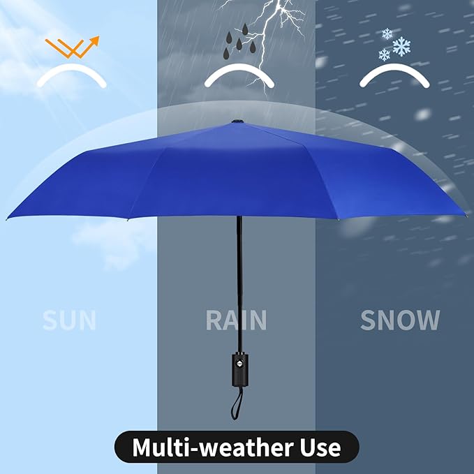 Yoobure Windproof Travel Umbrella - Automatic Umbrellas for Rain, Compact Folding Umbrella with UV Protection, Lightweight Portable Design for Backpack/Walking/Car, Sun & Storm Ready