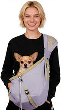 Dog Carrier Sling,Dog Carriers for Small Dogs & Cats Under 20 lbs,Puppy Carrying Backpack Pet Purse with Pockets,Adjustable Shoulder Strap,Hands Free for Travel (Purple)