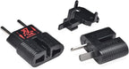 ROAD WARRIOR Travel Plug Adapter for Europe/UK/Australia/China/USA Outlet, Compact Lightweight Japan-Designed, RWG01BK