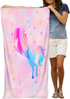 COMFAR Unicorn Beach Towel for Girls, Personalized Beach Towels for Kids Microfiber Beach Towels Bulk, Cute Beach Towel, Quick Dry Pool Towel 30"x 60"