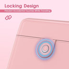 Travel Bottles with Case, 4x2oz TSA Approved, Leak-Proof, Press to Unlock, Compact & Portable Travel Toiletries (Pink)