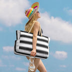 Becokan Beach Bags for Women Large Waterproof Beach Tote Bag Zipper Beach Bags Waterproof Sandproof Swim Pool Bag Large Tote