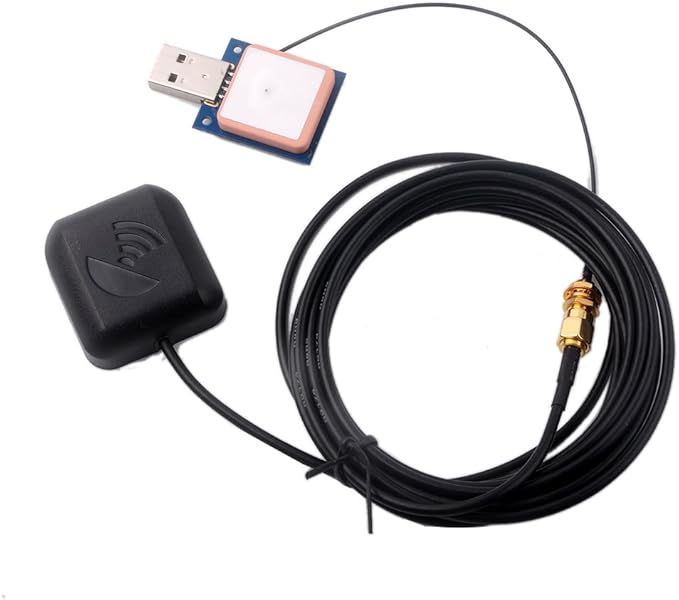 forM8N USB GPS Module 56 Channels Supports GPS GLONASS Beidou GPS Receiver with 28dB GPS Active Antenna (GPS Module with Antenna)