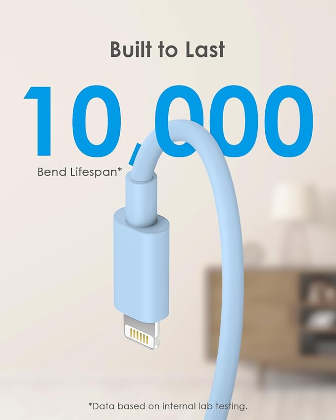 AISNI Fast Charger Block for iPhone 14 13 12 with 10 Foot Fast Charging Cable,MFi-Certified, 20W PD USB C i-Phone Charger 10 ft Compatible with iP14 Plus/14/13/12/11 Pro Max/XSMax (2-Pack Blue)