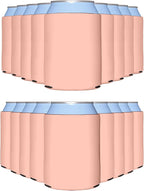 PartyPrints 100 Pack Strawberry Ice Blank Can Cooler Sleeves, Customizable Bulk Insulated Foam for Beer, Collapsible Plain Drink Holder, Cold Soda Insulator, 12oz Regular, 16oz Tall Cans