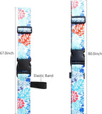 Luggage Straps for Suitcases TSA Approved Easy Pack Organized Suitcase Strap, Luggage Strap, Luggage Belt Strap, Bag Straps for Luggage. Buckle Straps Travel Accessories (Tropical Plant)