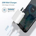 Type C Charger, 2 Pack 25W PD USB C Wall Charger Super Fast Charging Block & 6ft Android Phone Charger Cable for Samsung Galaxy S23 S22 S21 S20 Plus Ultra, Note 20 10 9 8/ S10 S9 S8 Pixel 6 5 4 Pro XL