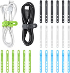 24 Pcs Silicone Cable Ties, Cord Organizer Ties, Cord Ties Reusable, Cord Wrap Cable Organizer 5Inch Cable Management (4 Color) Cbfoeyk