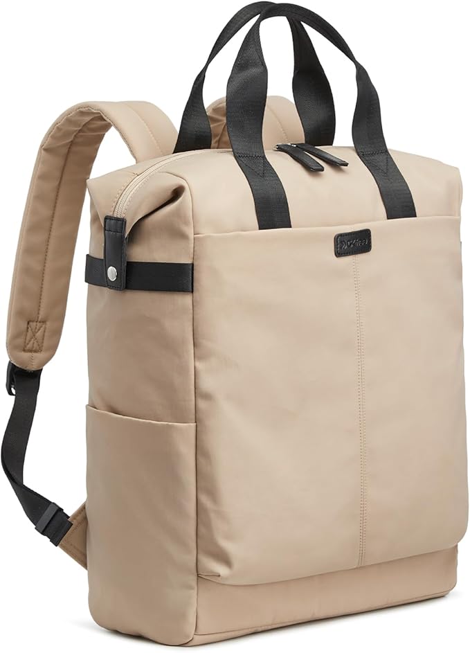 G4Free Protective 16" Laptop Backpack, Large Work Bag for Men Women, Slim Casual Backpacks for Travel, College, Business, Khaki