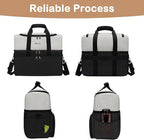 Mancro Dual Layers Dog Travel Bag, Pet Travel Bag with 2 Extra Large Food Containers, 2 Collapsible Dog Bowls, Multi-Pockets Tote Organizer for Pet Essentials for Dogs, Black