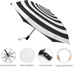 AMRANDOM Travel Folding Umbrella Automatic Open Tri-Fold For Car Rain Outdoor Use For Car Rain Outdoor Use With Black Anti-Uv Coating