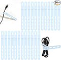 Donruby 24Pcs Silicone Cable Ties - Reusable & Washable with Locking Buckles, Adjustable Fastening Cable Management Straps, Multi-Purpose High Elasticity Cord Organizer (Ice Blue)