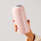 HydroJug Standard Can Cooler - 2-in-1 Insulated Can Cooler Cup - Stainless Steel Can Holder with Non-Slip Rubber Base - Screw-Top Lid - Dishwasher Safe - 16oz, Dusty Rose