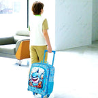 Kids Suitcases for Boys, Cute Shark Luggage Rolling with Wheels, kids carry on luggage for Children Toddler Elementary(Blue)