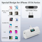 Mini Portable Charger for iPhone 17/16,Upgraded 5500mAh PD USB C Power Bank,Travel Essentials Pocket Phone Charger Battery Pack for iPhone 17/17 Pro Max/16/16 Pro/15 Series,Samsung Galaxy Android etc