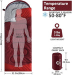 oaskys Camping Sleeping Bag - 3 Season Warm & Cool Weather - Summer Spring Fall Lightweight Waterproof for Adults Kids - Camping Gear Equipment, Traveling, and Outdoors