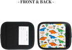 2 Pack Luggage Handle Wrap with Travel Tags - Non-Slip Protective Cover Soft Handle Grips Covers for Suitcase(Cute Little Dinosaurs)
